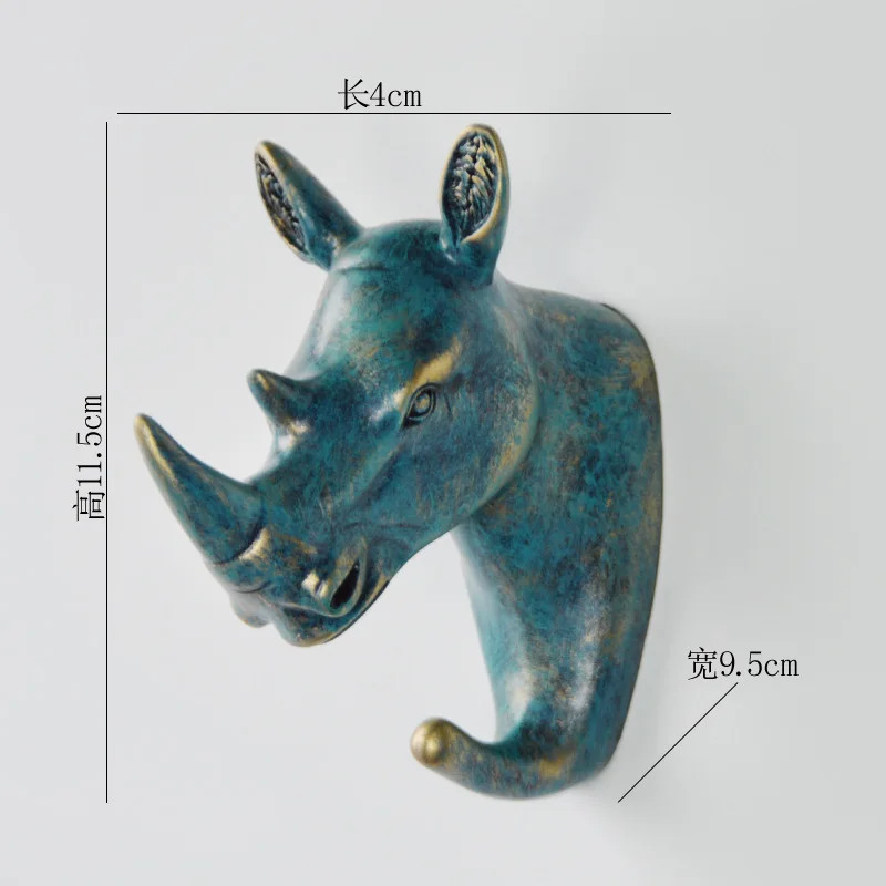 Ganchos con forma de Animal europeo, ciervo, Stags, rinoceronte, caballo, jirafa, cabeza de elefante, colgador de pared, abrigo para sombrero, gancho, soporte para estante, decoración del hogar