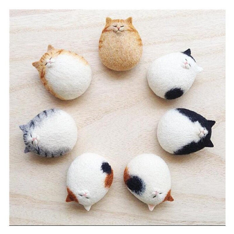 Novice Cat Wool Felt wool needlepoint kit wool felt needle felting decoration craft needlecraft