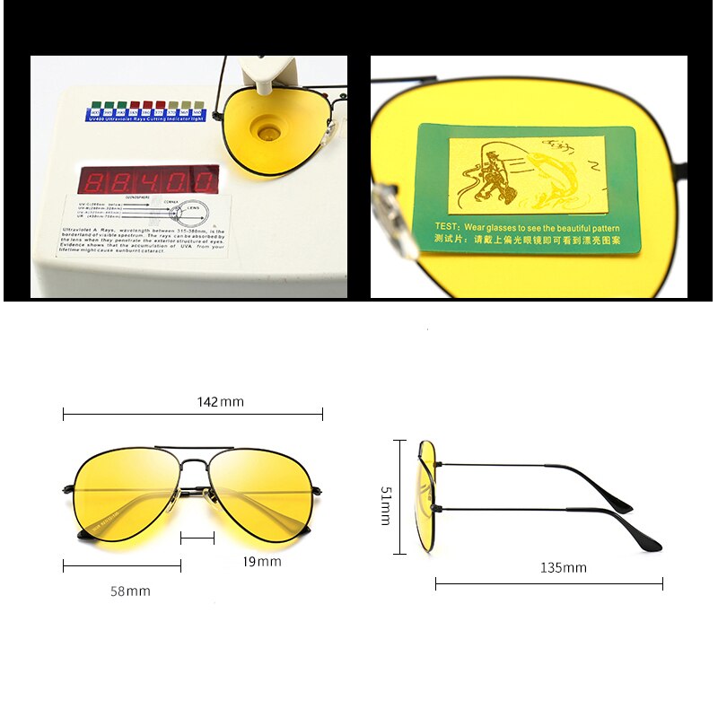 Night Vision Glasses Driver Goggles Unisex Vision Sunglasses Car Driving Glasses Polarized Sunglasses Anti-Glare Glasses UV400