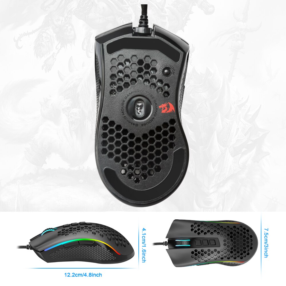 Redragon Storm M808 Usb Bedrade Rgb Gaming Muis 12400 Dpi Programmeerbare Game Muizen Backlight Ergonomische Laptop Pc Computer