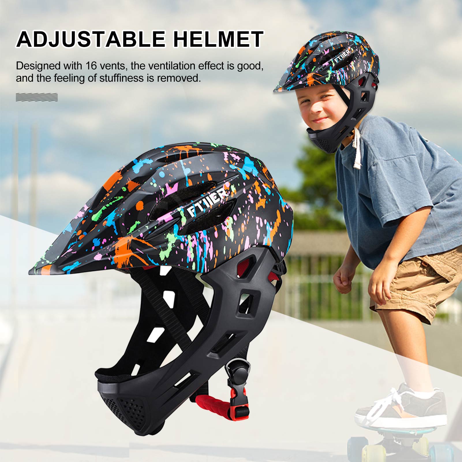 LED Enfants Cyclisme Casque Intégral Détachable Enfants Casque de Descente VTT Casque De Vélo Sport Sécurité Capacete Ciclismo Casques