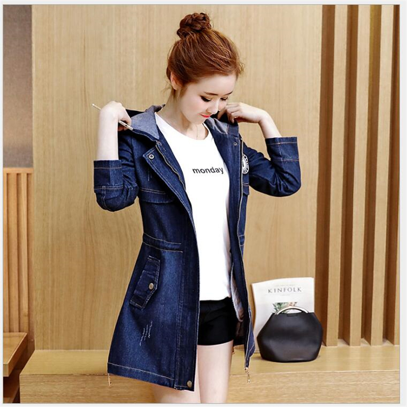 Chaqueta vaquera informal para mujer, abrigo cortavientos de manga larga con capucha, chaqueta de primavera, ropa de mujer, tops, abrigo ajustado de otoño  r292