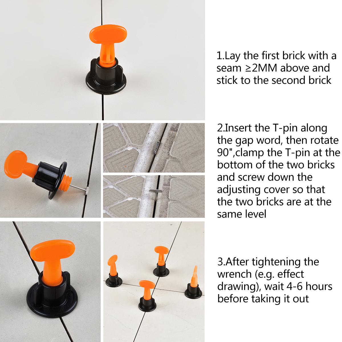 Cales de nivellement de carreaux d'alignement, 252 pièces/ensemble, système d'espacement de carreaux, niveleur en céramique plat pour les murs et le sol, localisateur d'outils de Construction