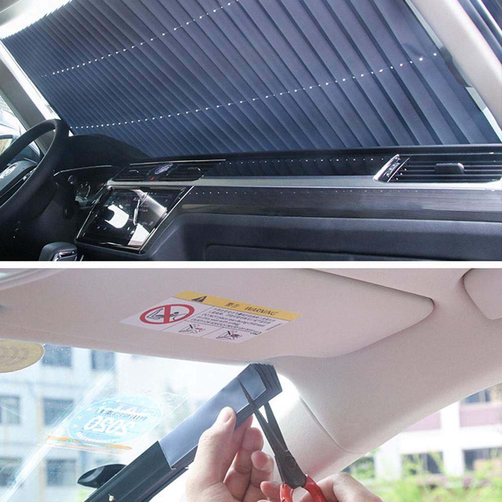Automatische Intrekbare Auto Voor Achter Voorruit Zonnescherm Anti-Zon Warmte-isolatie Blinds auto interieur bescherming auto levert