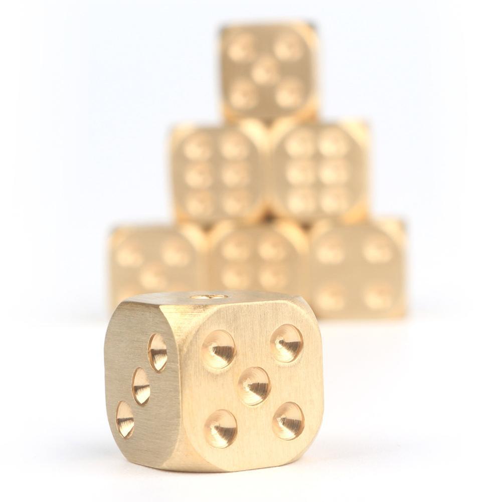 Copper Dice 13 15mm Brass Dice Home Decoration Artware Props Bar Supplies Game Tool Copperware Metal Dice Game Accessories