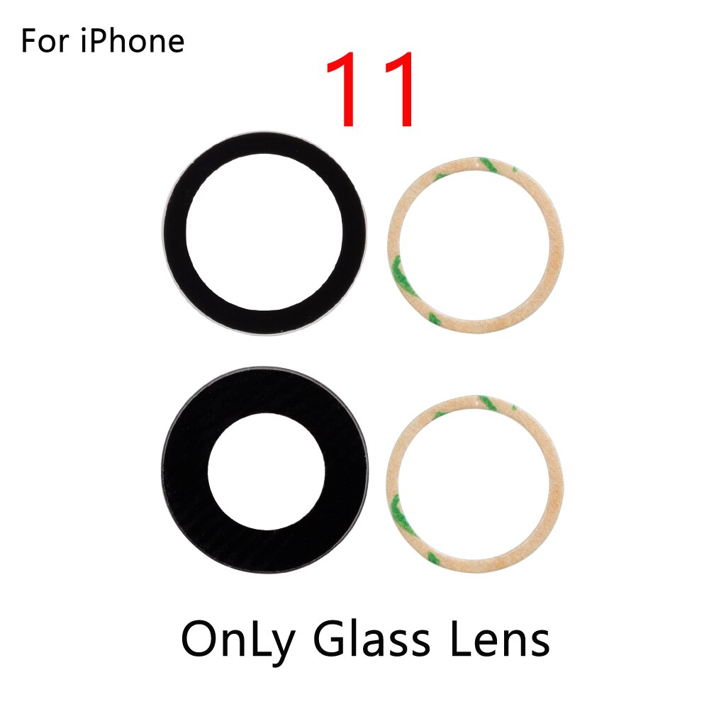 5 sztuk dla iPhone 6 6S 7 8 11 Pro Plus X XR XS Max powrót tylna kamera szklany obiektyw z naklejki samoprzylepne części zamienne: 11