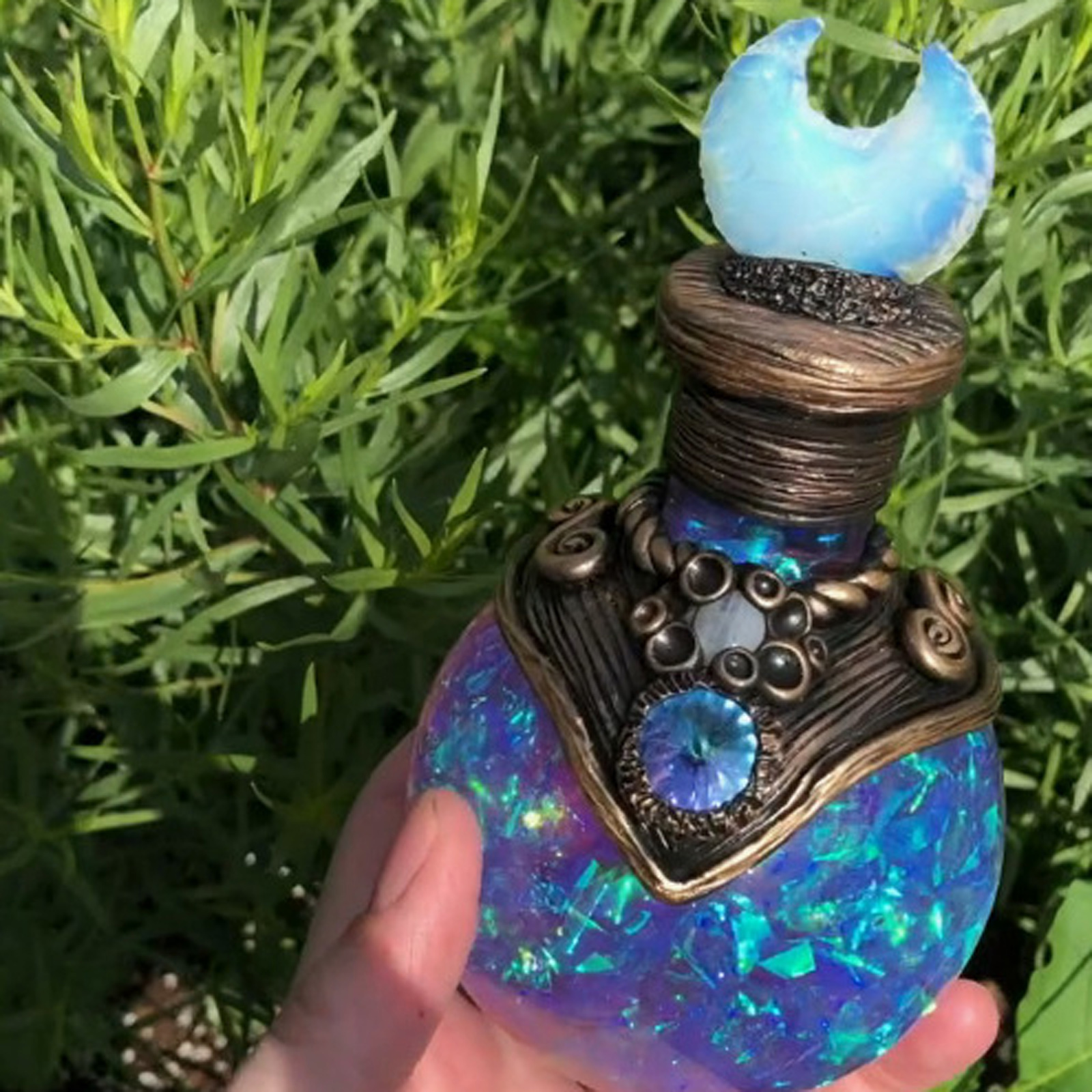 Poción mágica de Luna, decoración creativa de escritorio con forma de sirena, Aura, elfos, Tesoro, frasco de muestra, frasco de decoración del hogar