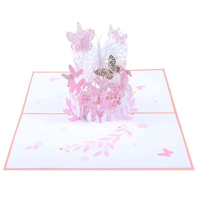 Butterfly Flower Pop Up 3D Greeting Card With Envelope Message Card Teacher Couple Thanksgiving Day Valentine Day