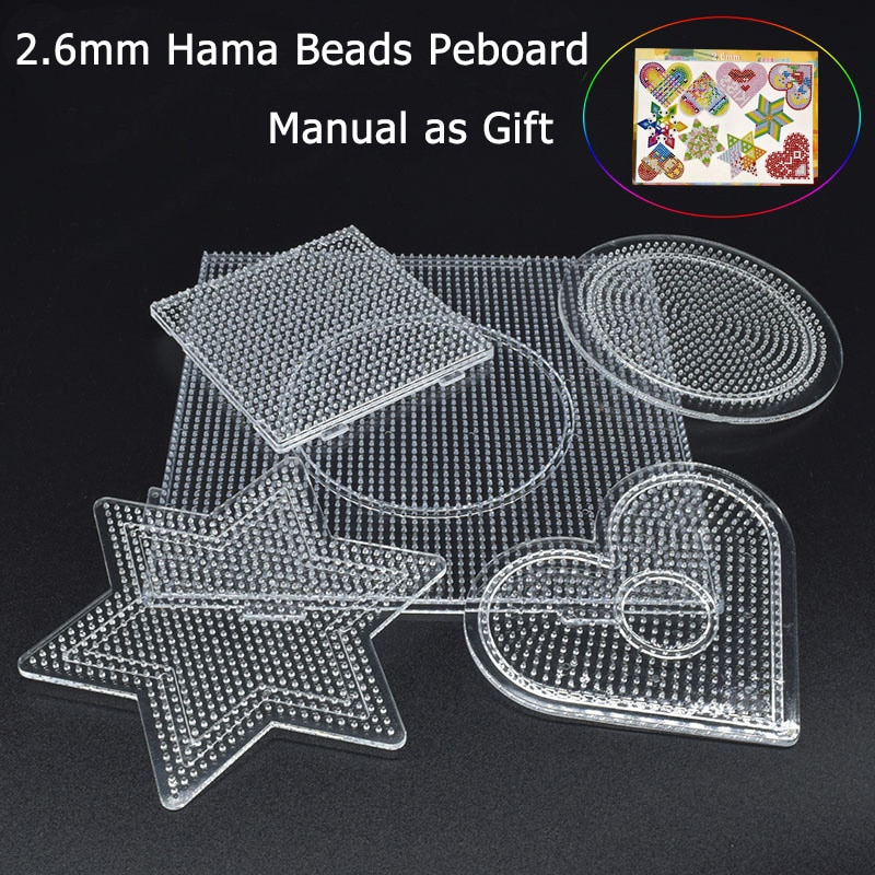 JINLETONG 2.6mm hama beads pegboards kids educational toys 5Pcs Mini perler beads template jigsaw puzzle Plastic Template Kids: Default Title