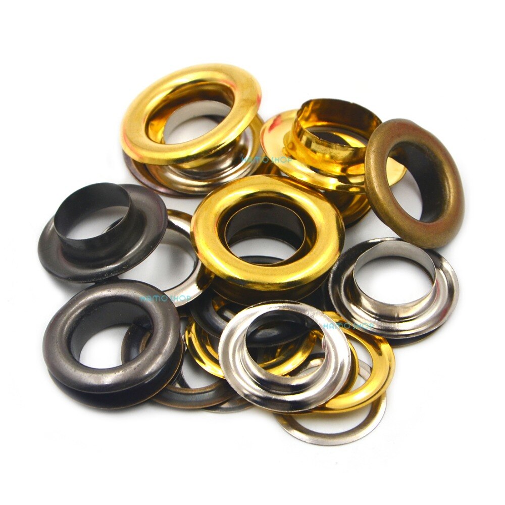 100 stuks mix kleuren 12mm metalen oogjes gesp plakboek + 1 stuks 12mm punch-accessoireset leathercraft diy