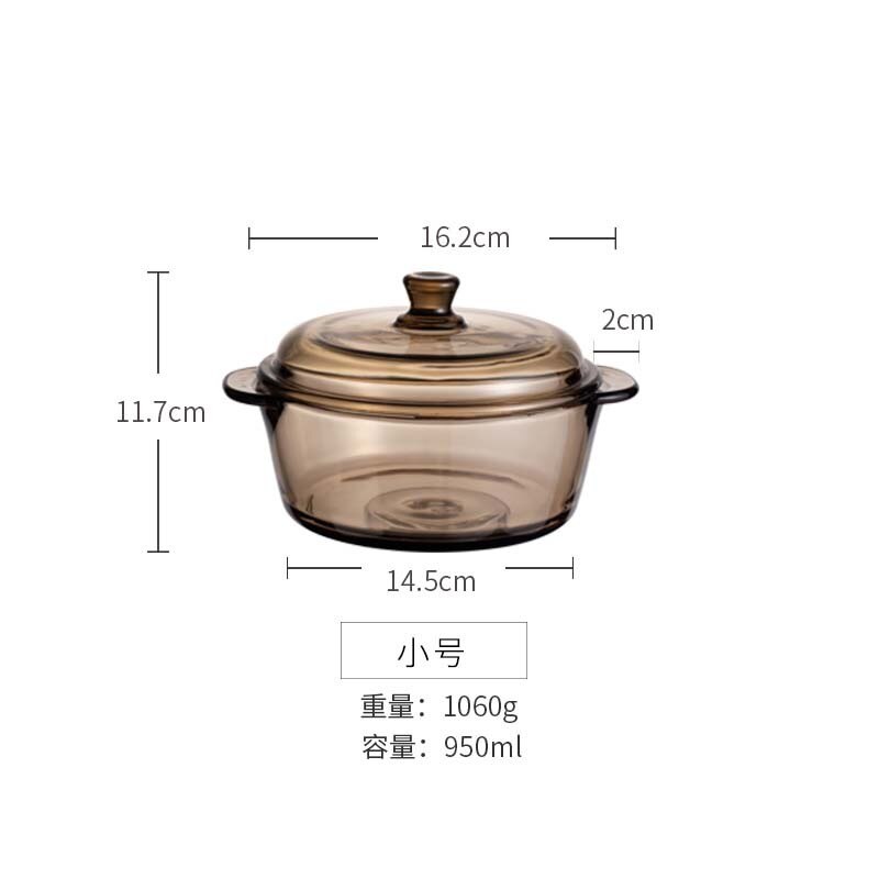 Microwave oven bowl household heat-resistant tempered glass double ears fresh vegetables soup salad bowl only microwave oven: S