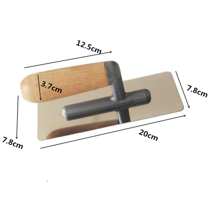 2PC Stainless Steel Mortar Board Home Craftsman Trowel Construction Bracket Plastering Batch Wall Shovel Putty Tool