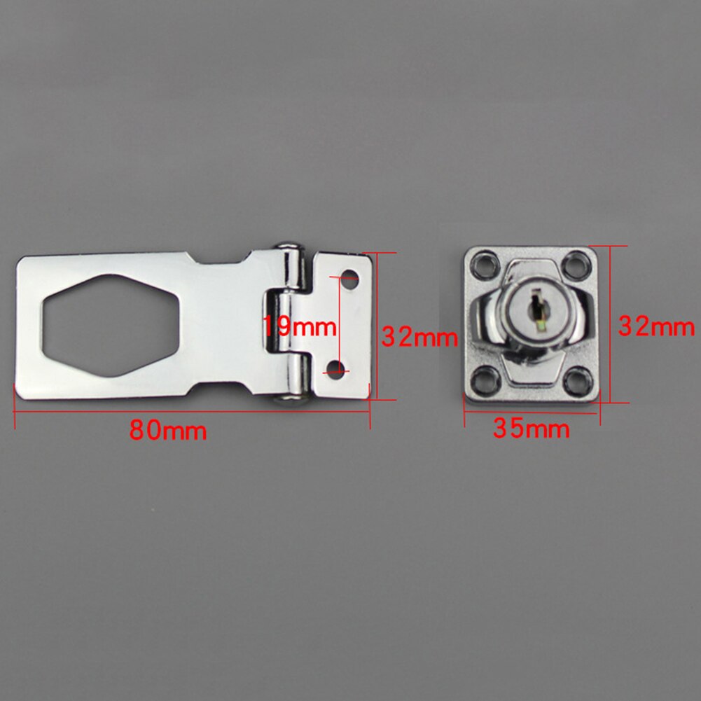 Plating Self Locking Security Hasp Staple Lock 2.5/3/4 inch StainlessSteel 2 Key Cabinet Lock Drawer Padlock Door/Shed/Gate Lock
