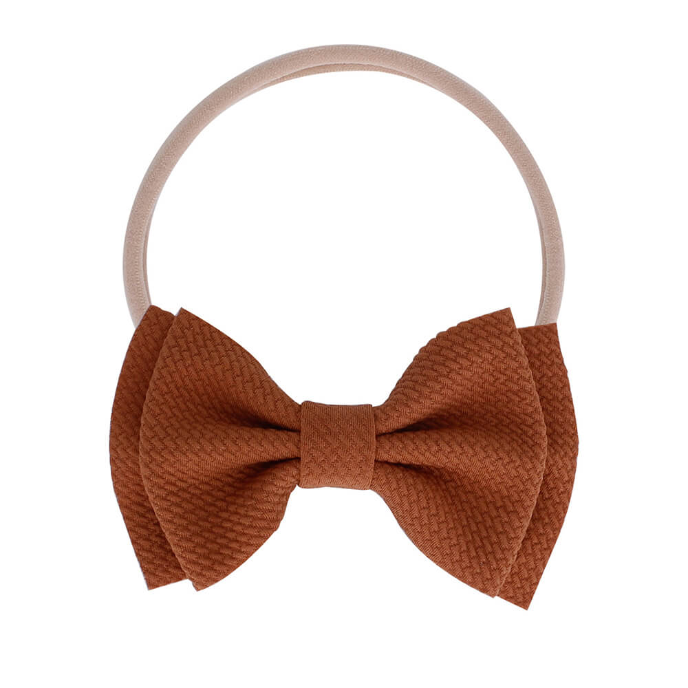 Baby Meisjes Kids Peuter Doek Boog Knoop Haarband Hoofdband Bownot Stretch Tulband Head Wrap 10 kleuren: khaki
