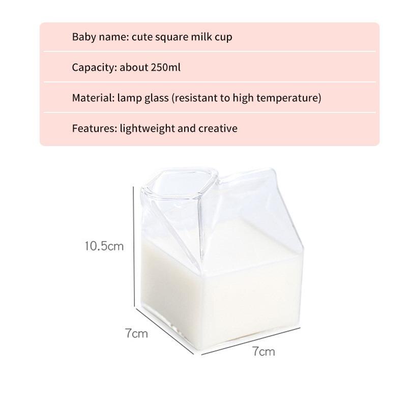 SALES American Half Pint Creamer Milk Carton Glass Cup Coffee Glass Juice Cup Unique Pure Handmade Crafts