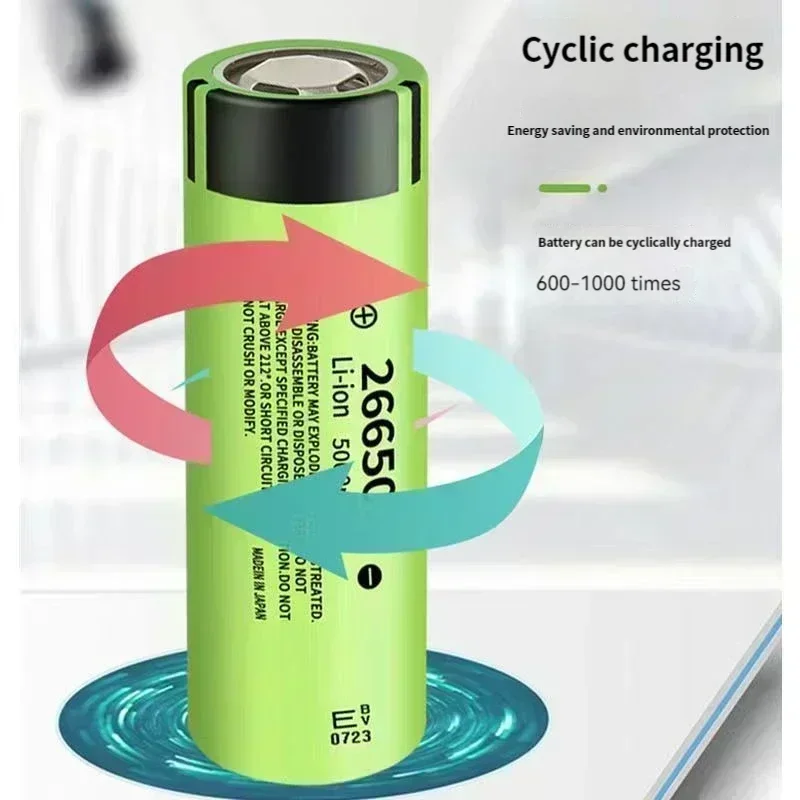 Originele 26650 Lithium Ion Batterij 3.7V 5000mAh 50A Power voor LED Zaklamp Hoge Capaciteit Langdurige 26650A
