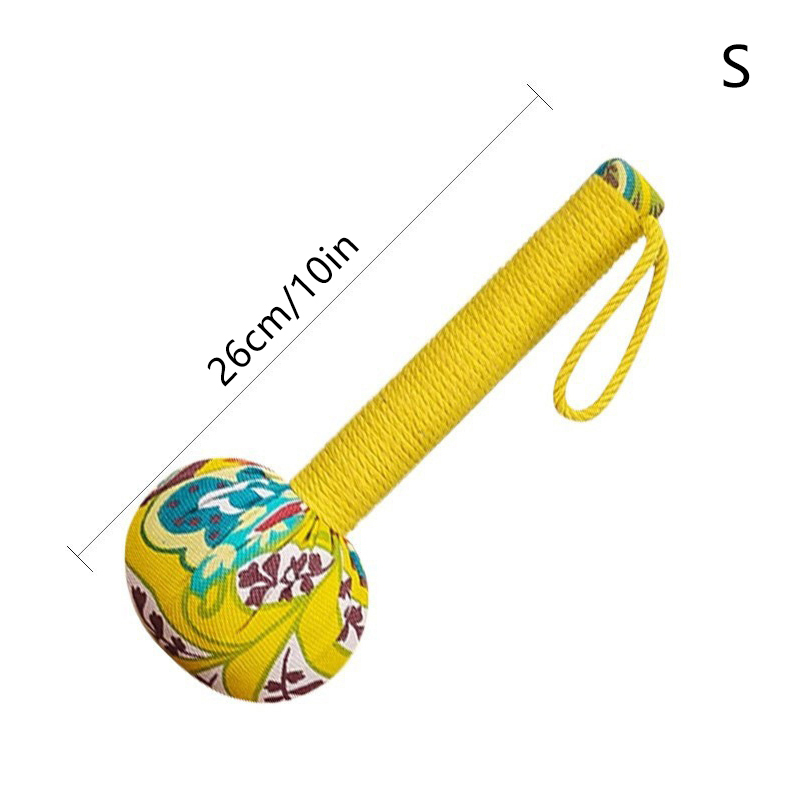 26/33cm Long-Handled Wormwood Massage Hammer For Lymphatic Drainage - Manual Full Body & Back Relief, Stress Reduction: Gold