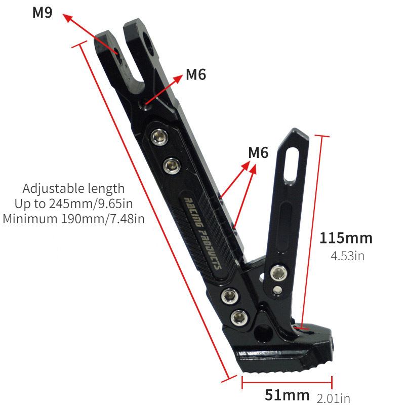 Motorcycle CNC Verstelbare Kick Stand Elektrische Voertuig Zijsteun Zijframe Aluminium Motorfiets Modificatie Accessoires