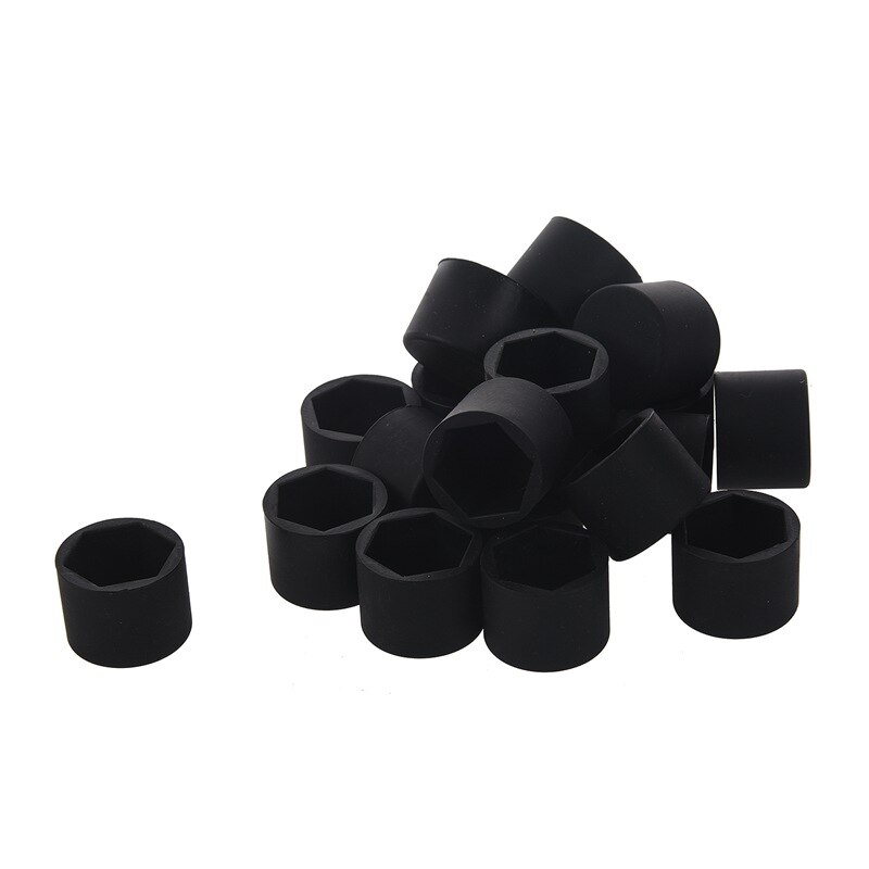 20 stücke Universal- Schwarz Silikon Rad Stollen Muttern Schrauben Deckt Schutzhülle Kappen 21mm