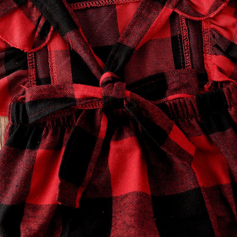 Focusnorm 0-18m xmas nyfødte baby dreng pige jul plaid rød bodysuit pandebånd tøj sæt