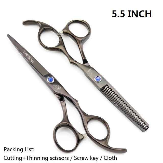 Japan Hair Scissors set Silver 5.5 INCH 6 INCH Hairdressing scissors Hair Cutting scissors Very Sharp Lyrebird