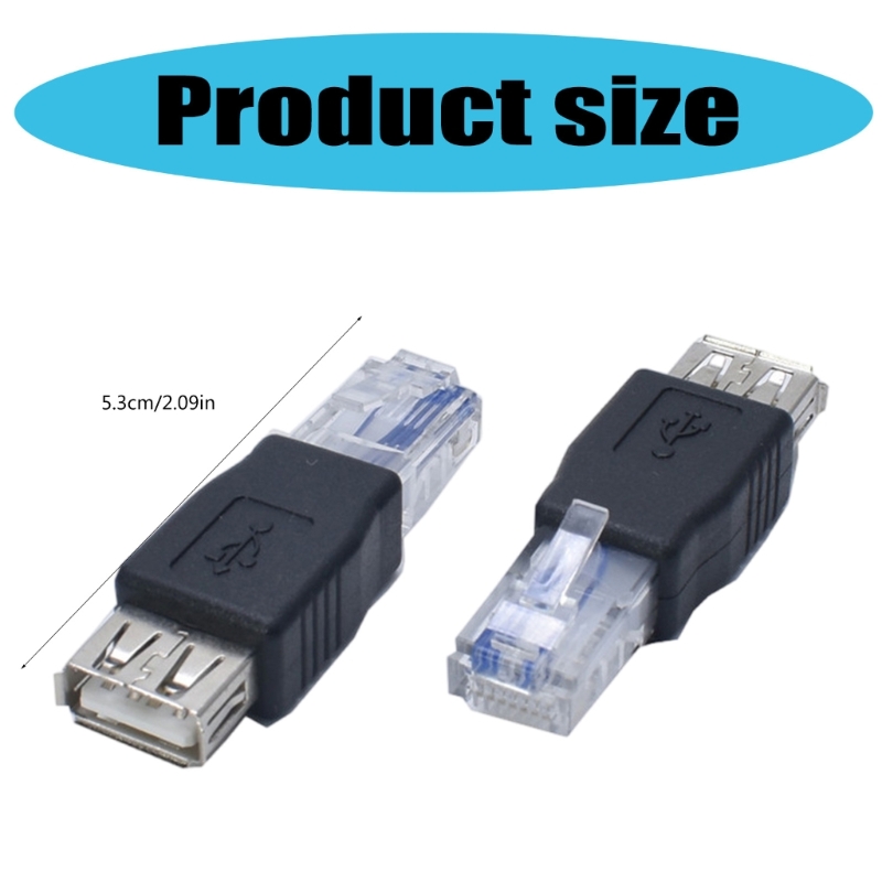 Adattatore da Ethernet a USB da 2 pezzi Adattatore da USB a Ethernet, convertitori Ethernet RJ45 maschio a USB femmina per modem