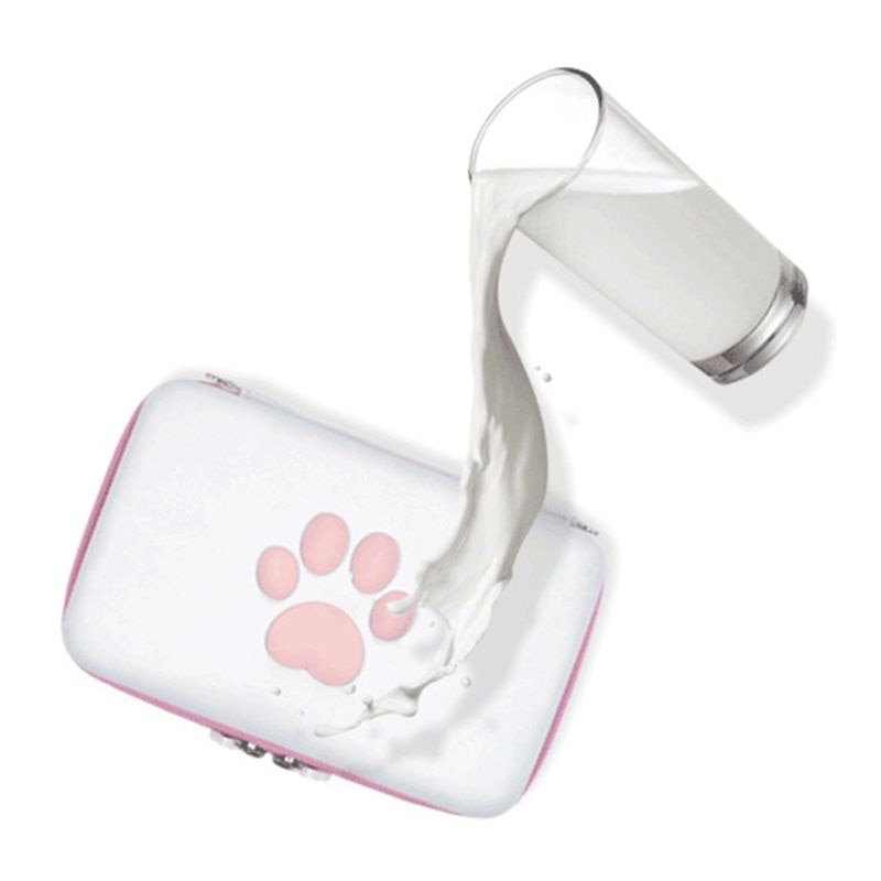 Cute Cat Paw Storage Bag for Switch / Switch Lite Portable Travel Hard Shell Carrying Case with a Single Shoulder Strap