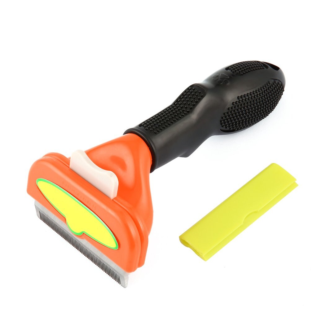 Herramienta para peinar el pelo para mascotas, cepillo de aseo largo y corto, peine para perros pequeños, medianos, gatos, sin cortar ni dañar la piel: Orange Long