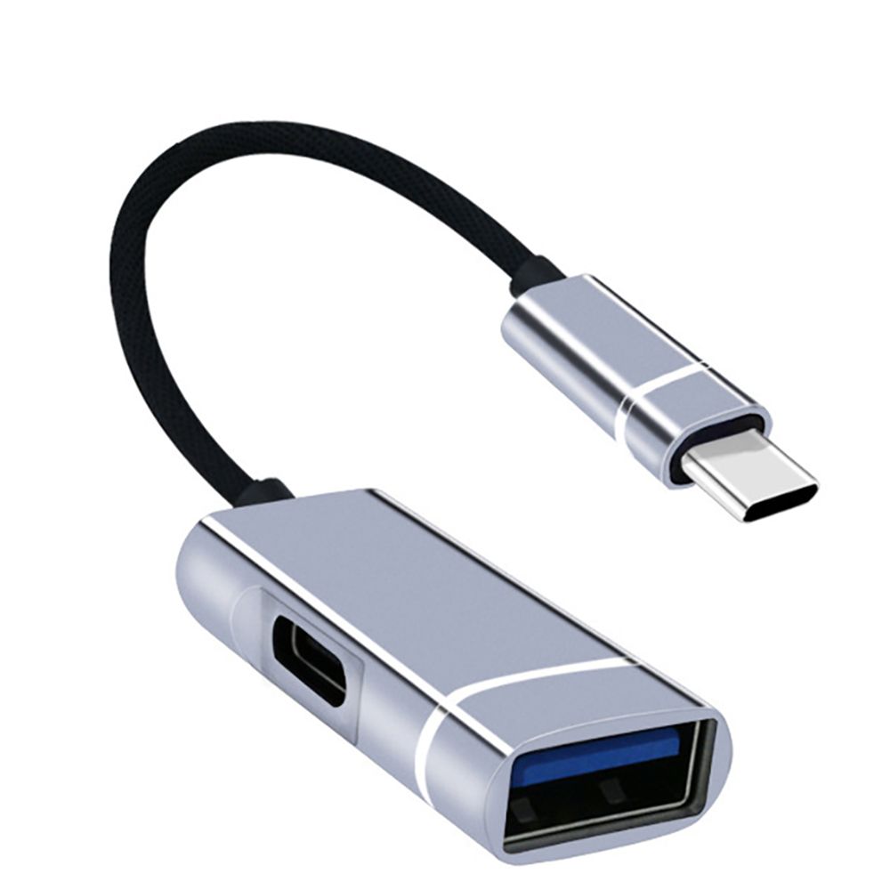 2 In 1 Type-C OTG Adapter Power Supply PD Fast Charging Cable USB 3.0 External U Disk Converter Splitter For Laptop Mobile Phone: Default Title
