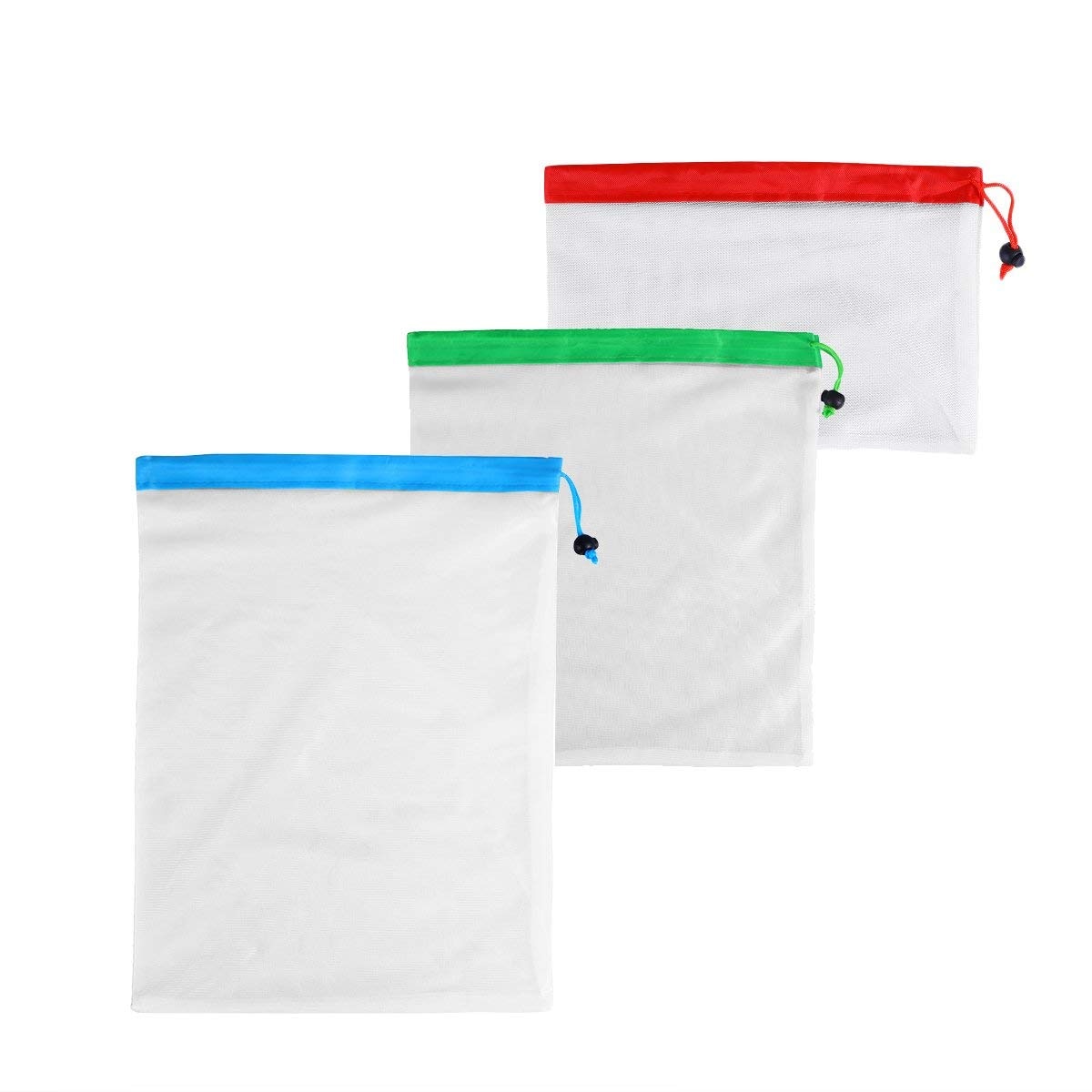 Dcos 12 Pcs Herbruikbare Mesh Produceren Bags Wasbare Eco Vriendelijke Tassen Voor Boodschappen Opslag Fruit Groente Speelgoed