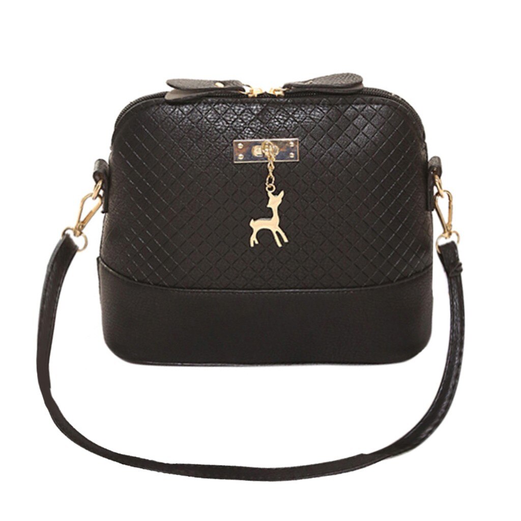 Kvinner messenger bags mini bag hjort leketøy skjell form skulder bag messenger crossbody bag bolsa feminina #yj: Svart