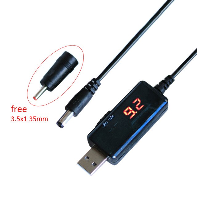 USB Schub Konverter 9V 12V USB Schritt-hoch Konverter Kabel Freies 3,5x1,35mm Connecter Für netzteil/Ladegerät/Energie Konverter: KWS-912V 1-1