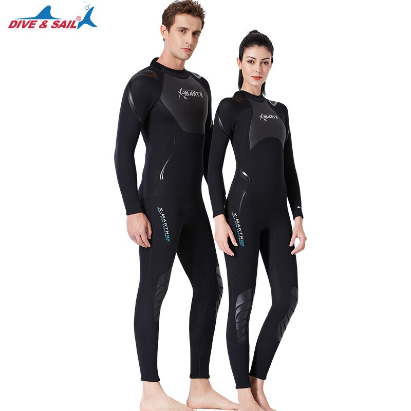 Women's Wetsuit 3mm Neoprene Fullsuit - Back Zip Long Sleeve 4-Way Stretch for Surfing, Diving, Swimming