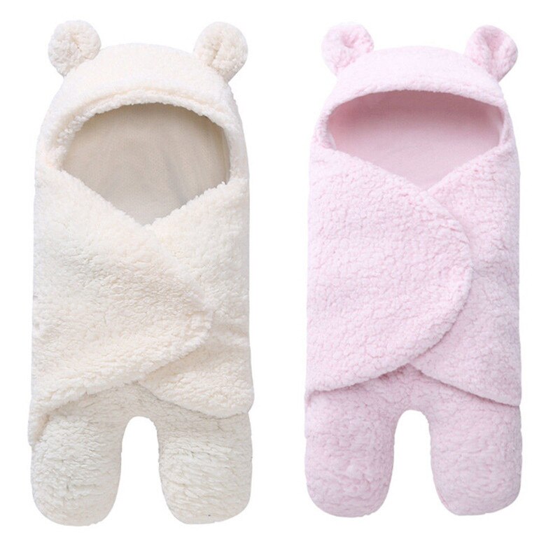 Baby Hoodies Bathrobe Bath Towel Baby Fleece Receiving Blanket Neonatal Hold To Be Cute Animal Shape Solid Newborn Kids Carpet