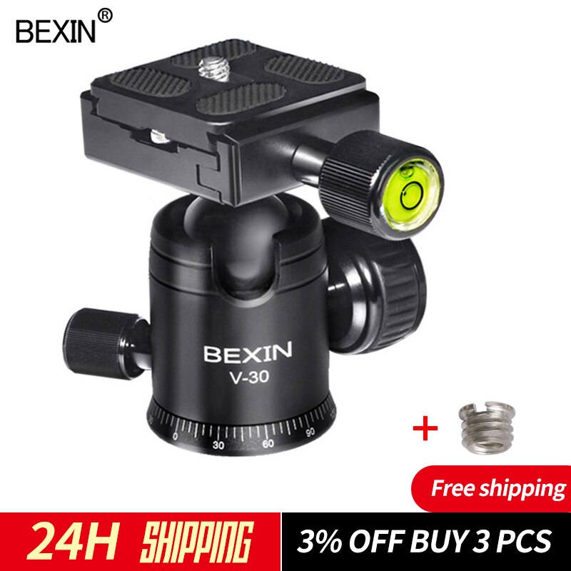 Camera tripod head panoramic shooting photo ballhead monopod mount head mini ballhead camera adapter for dslr camera tripod