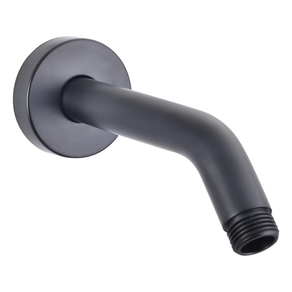 Bathroom Shower Arm Flange Universal Showering Component Stainless Steel Polished Shower Head Arm Black: Default Title