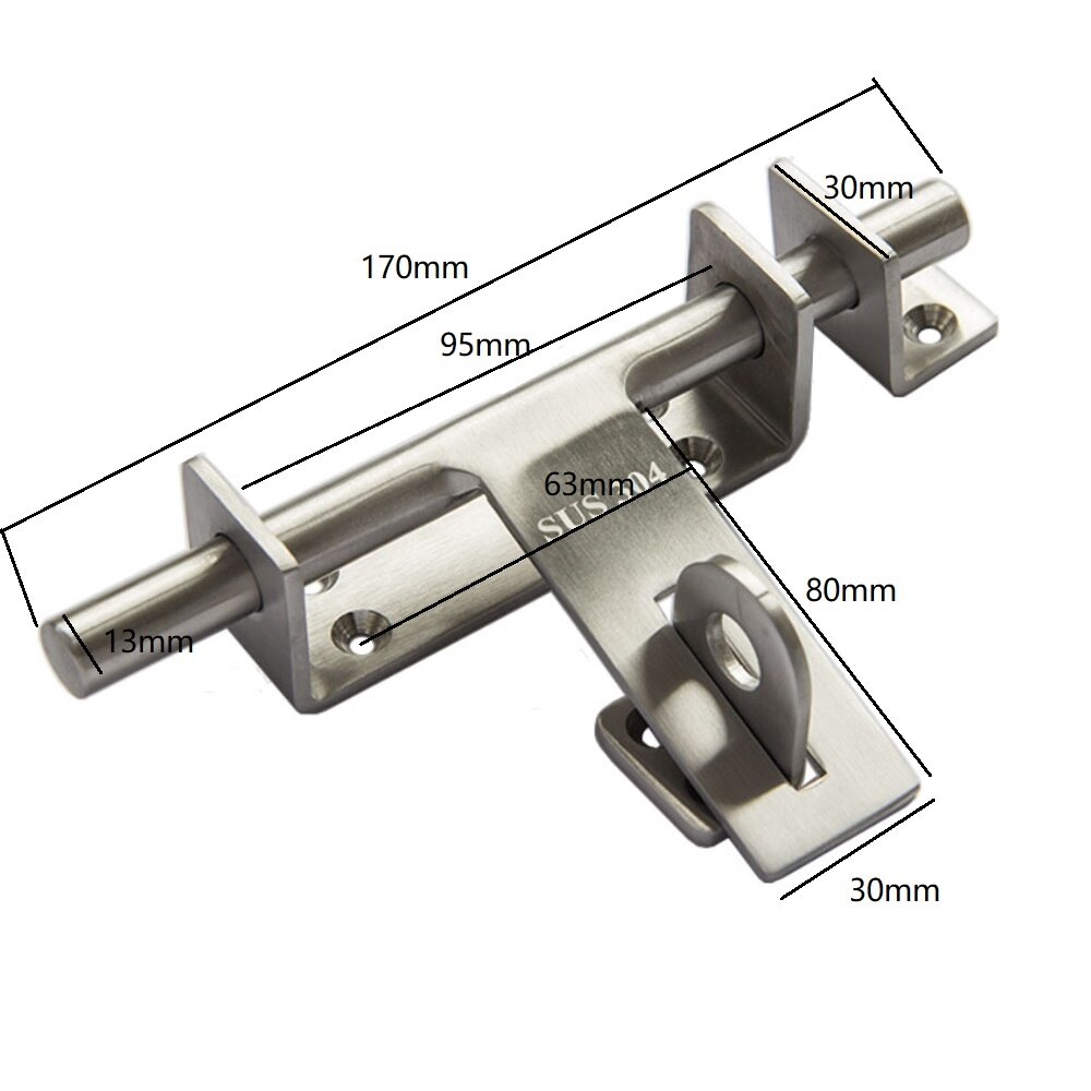 Good 1pc Slide Bolt Gate Latch Heavy Duty Premium Safety Stainless Steel Barrel Bolt Gate Latch Door Lock Door Bolt