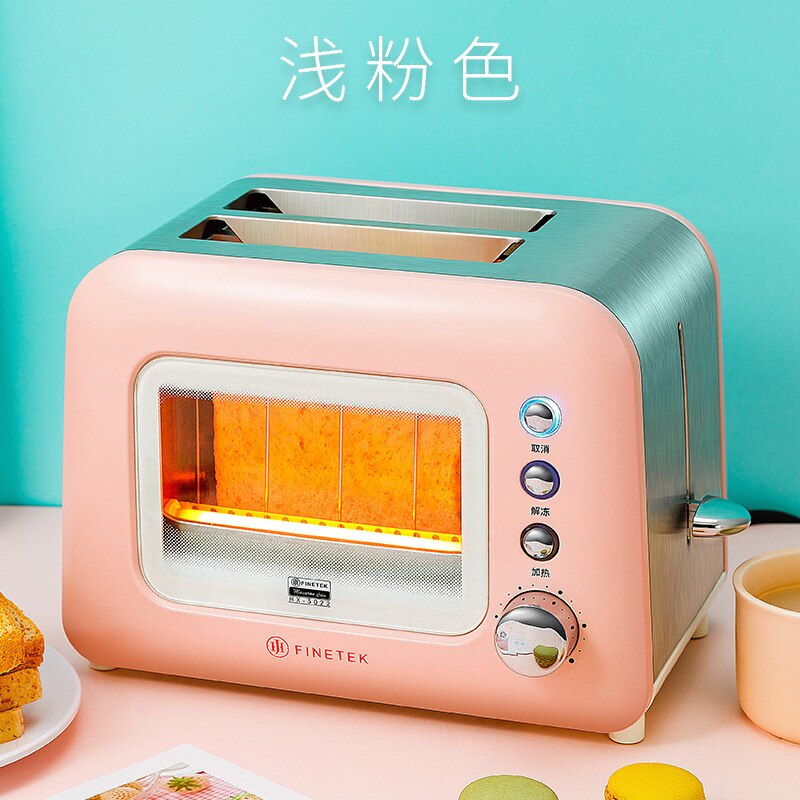 220V 800w Automatic Transparent electric toaster bread machine 6gears adjustment stainless steel Dust cover 2slices