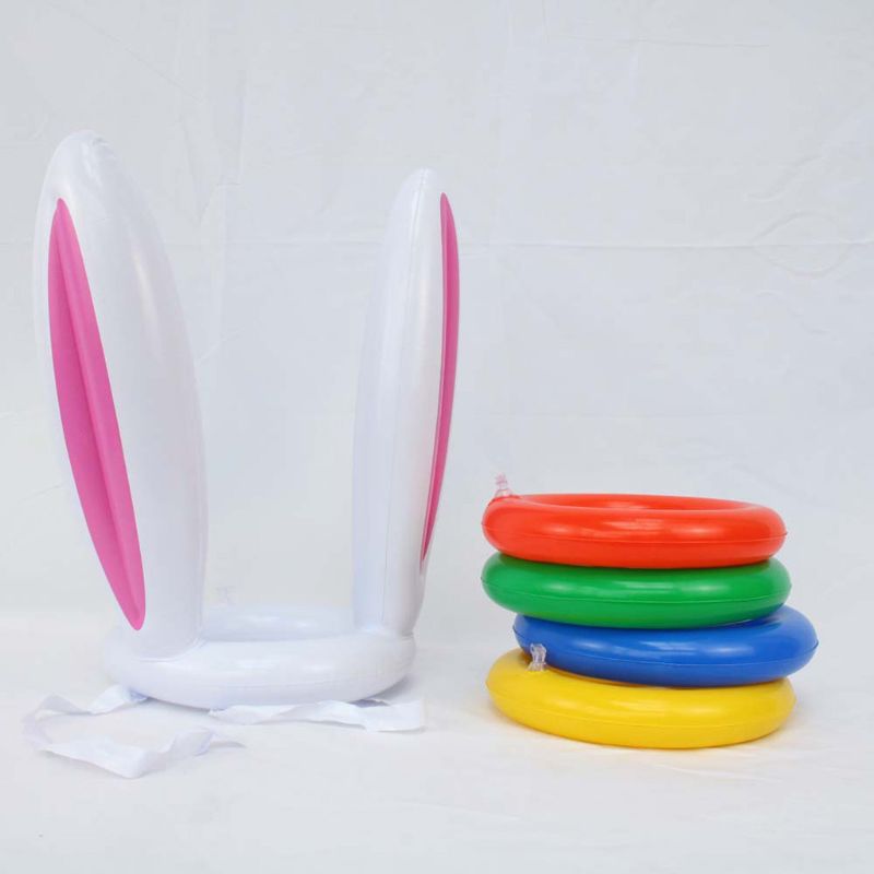 2 Pack Easter Inflatable Bunny Rabbit Ears Ring Toss Party Games Indoor Outdoor Rabbit Ears Ring Toss Toys Party