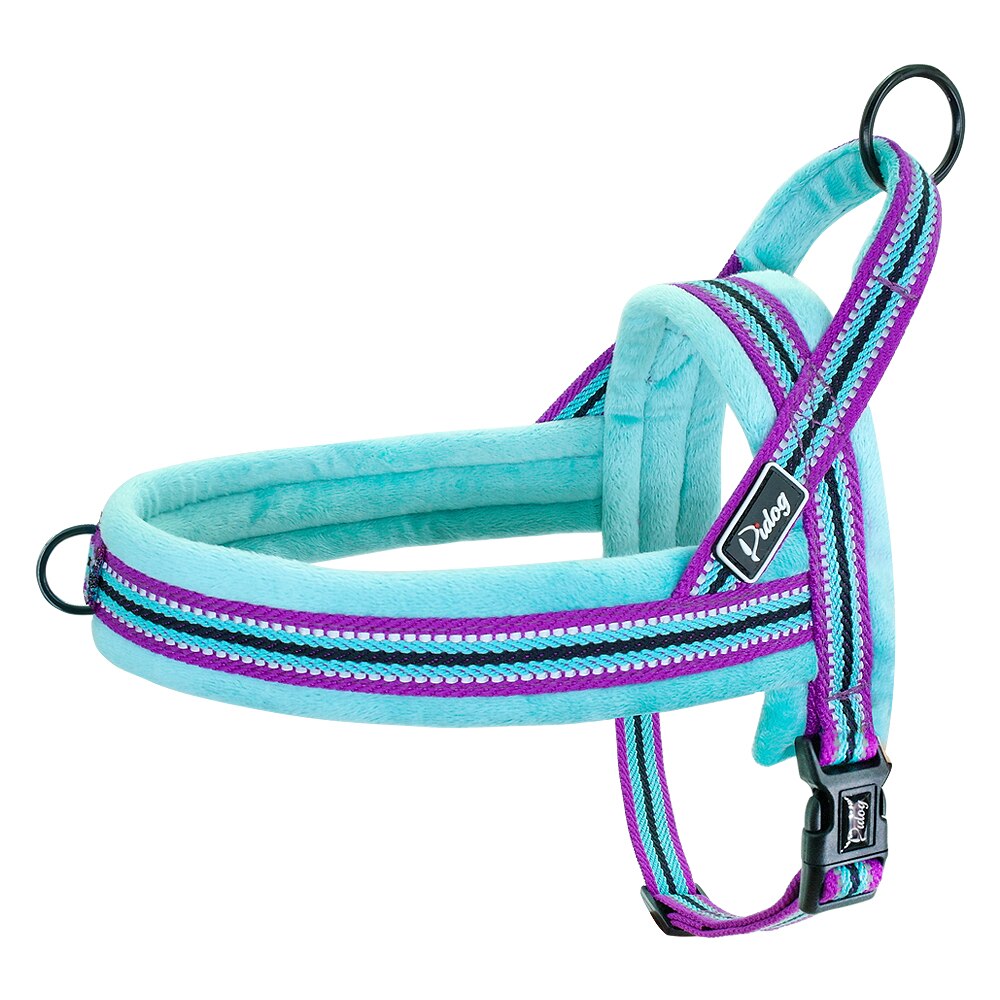 No pull hundsele reflekterande kraftig hundsele väst step in pet valpselar för små medelstora stora hundar pitbull: Blå / Xs