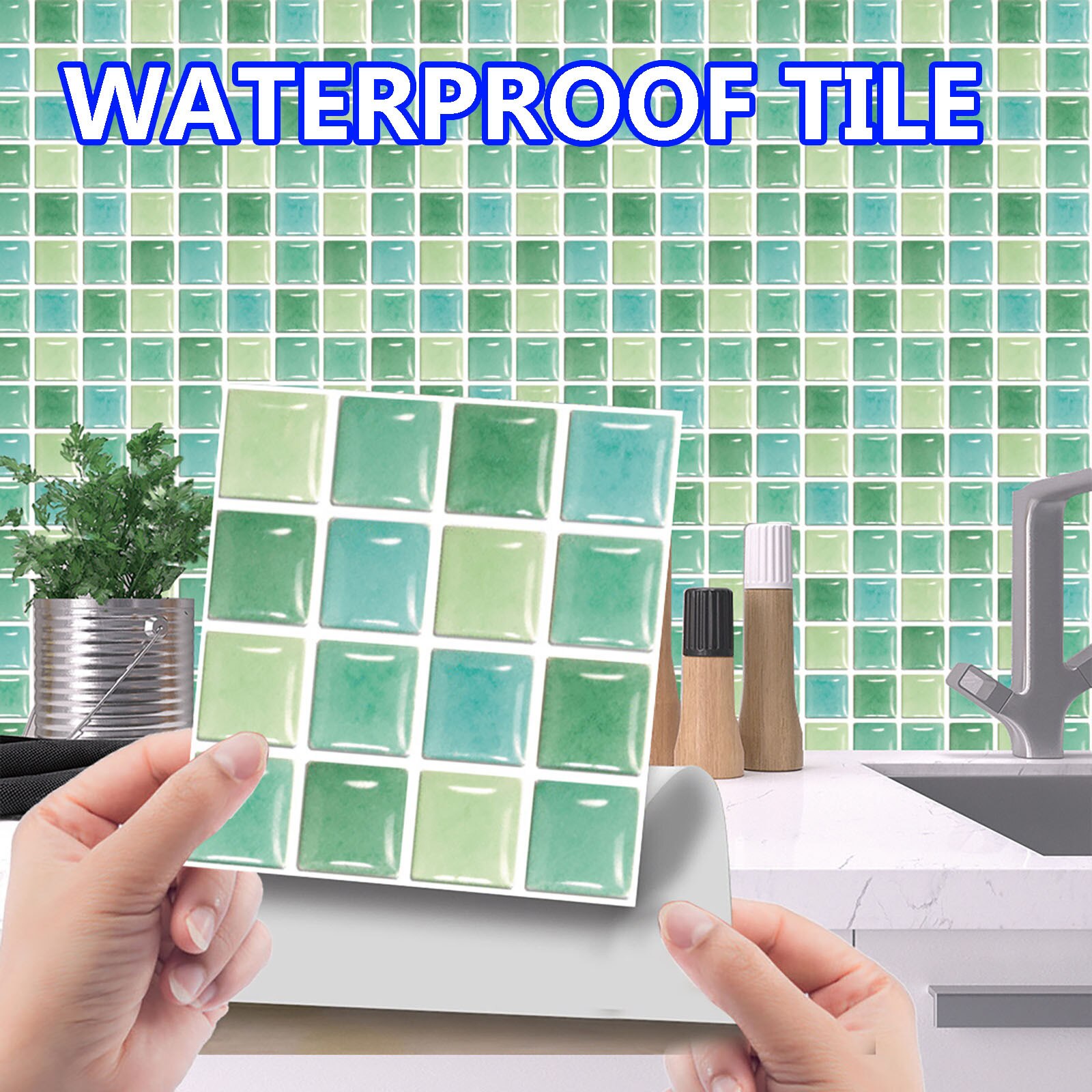 10pc 3D Crystal Tile Stickers DIY Waterproof Self-Adhesive Wall Stickers merry Christmas Decoration For Home: G