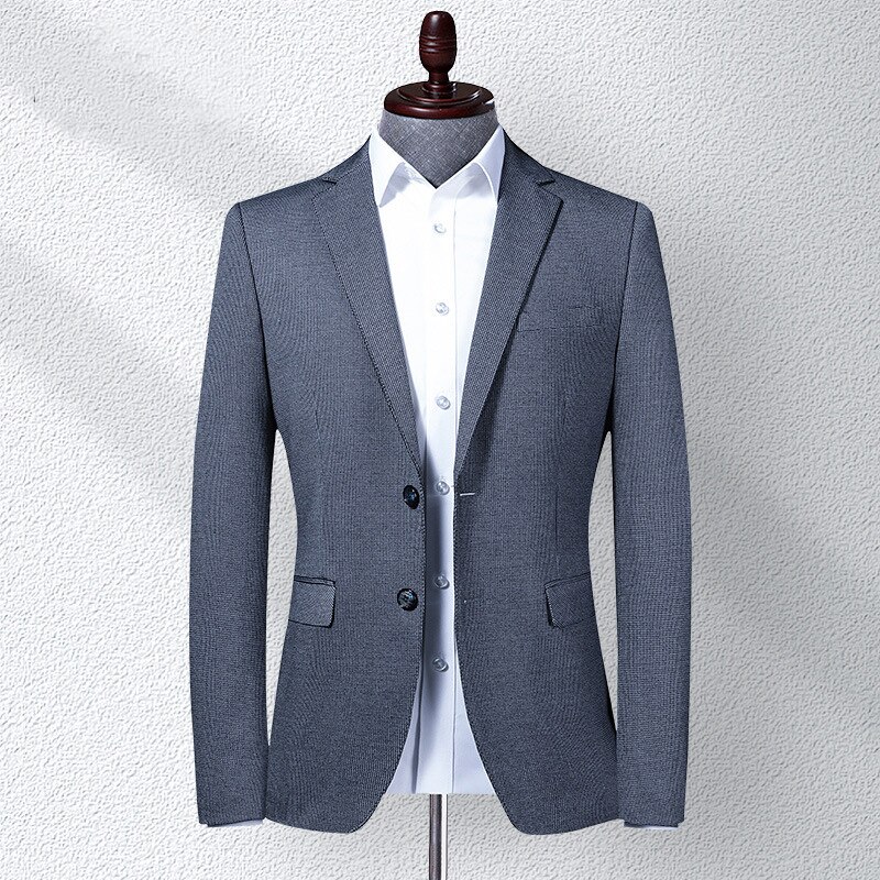 Spring Korean Blazer Jacket Men Knit Stretch Slim Fit Suit Coat Business Casual Single-breasted Blazer Masculino 4xl: LYL01-1 / 4XL