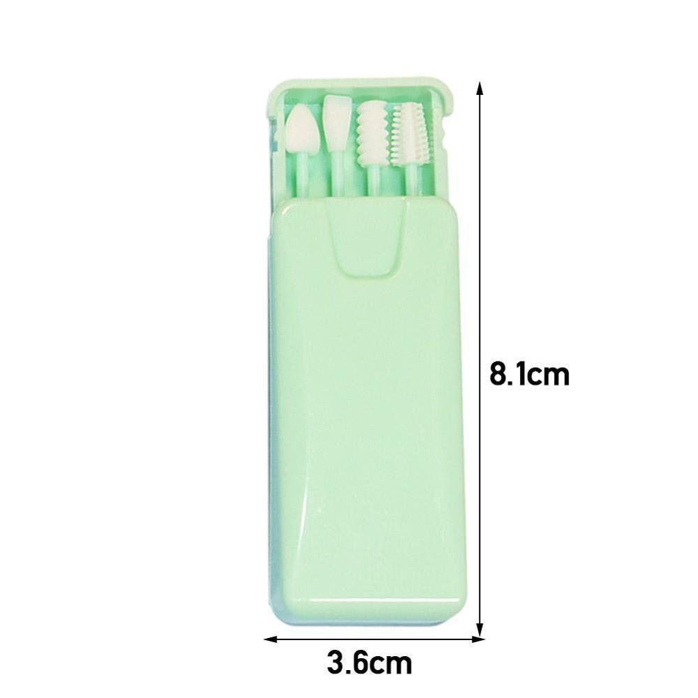 2/4Pcs/box Reusable Cotton Swab Ear Cleaning Cosmetic Silicone Buds Swabs Sticks Double-headed Recycling For Cleaning Makeup