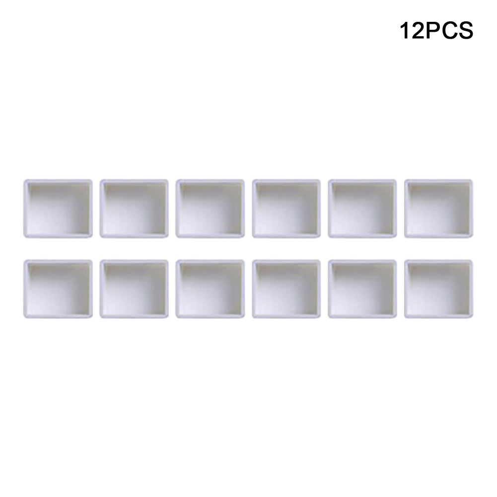 Durable Drawing Accessories Palette Empty Half Case Artists Mini Watercolor Paint Pan Art Supplies Beginner White Grid Student: 12pcs