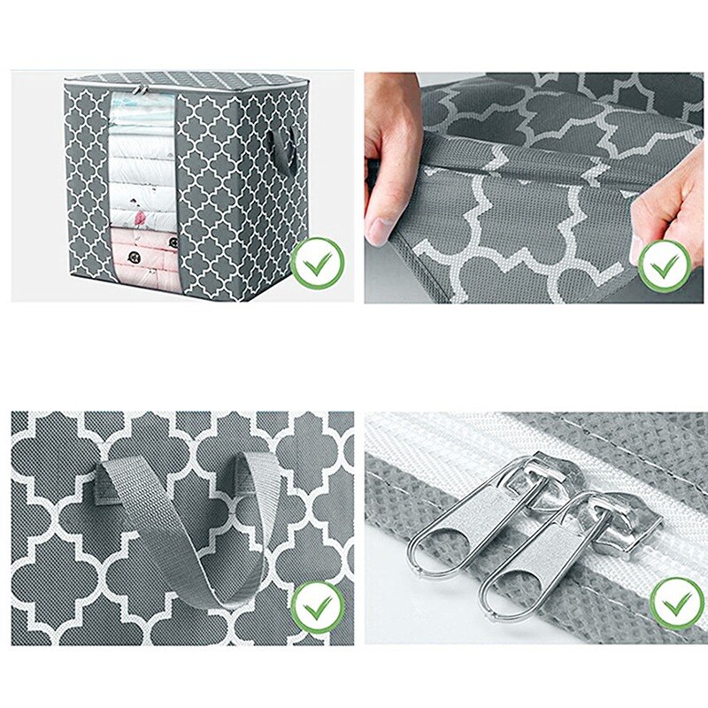 Non Woven Fabric Large Capacity Dirty Clothes Collecting Bag Quilt Blankets Storage Bags With Clear Window Clothing Organizer