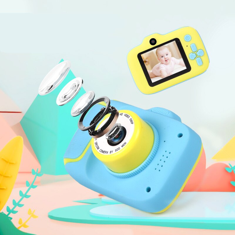 Mini børn anti-fald digital videokamera sødt tegneserie legetøj kamera børn drenge piger kamera børn kamera mini slr