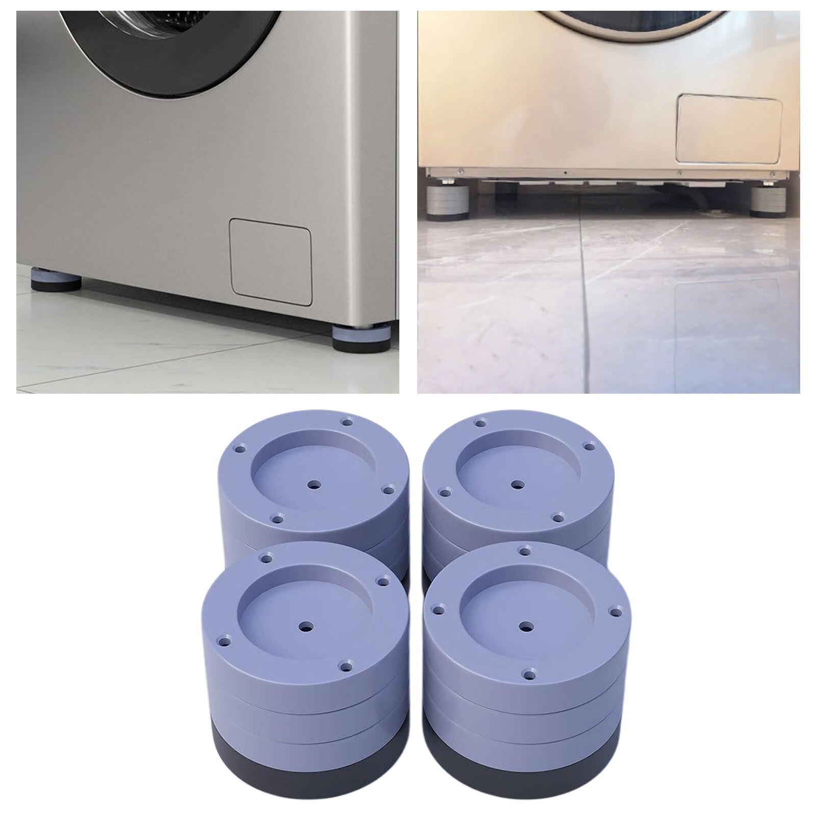 4x Rubber Anti Vibration Pads for Washing Machine and Dryers Shock Absorber Furniture Leveller Feet Mat: 3.5cm