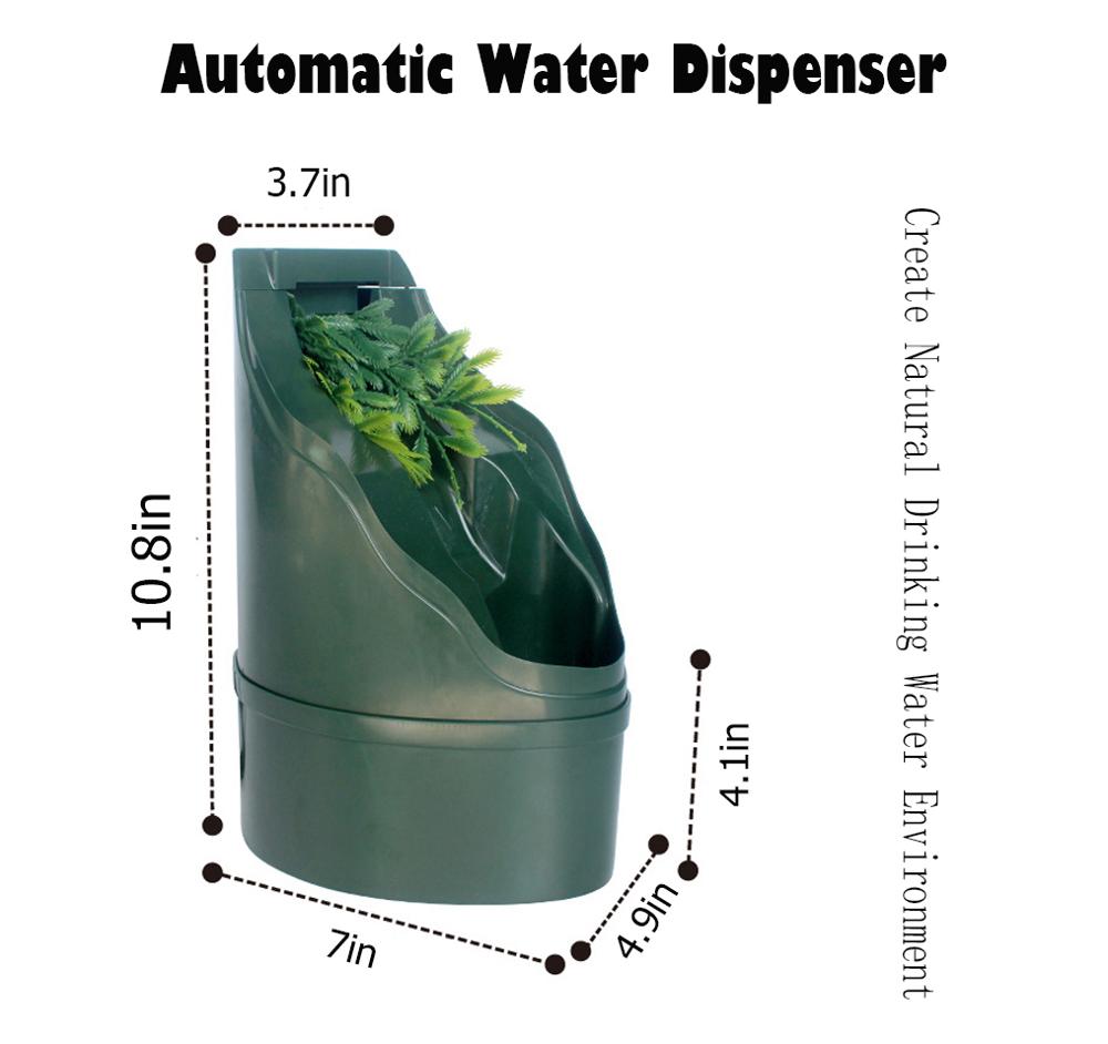 Fuente de agua para Reptiles, bebedero de alimentación automático, filtro de lagarto, camaleón, serpiente, Reptiles, terrario anfibio, accesorios