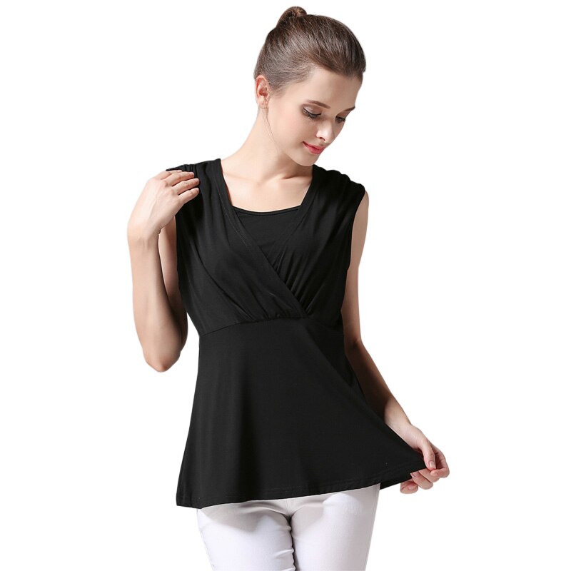 Sommer graviditetstøj camis ammeoverdele til gravide ærmeløse amme-tanktops graviditetsvest