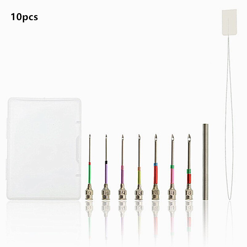 Embroidery Punch Needle Sets Crochet Knitting Embroidery Pen Handmade Stainless Steel Punch Needle DIY Cross Stitch Sewing Tools: Style B 10PCS